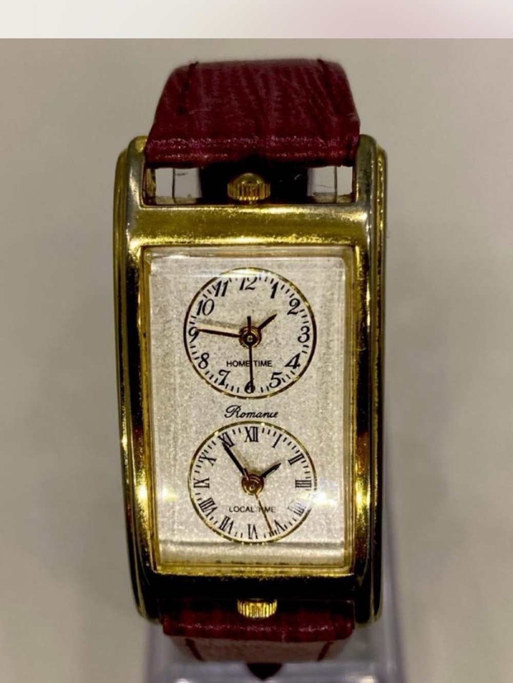 Ladies * Professional work wear ^^^ Rectangular Dual-Dial Watch ^^^ Goldtone *